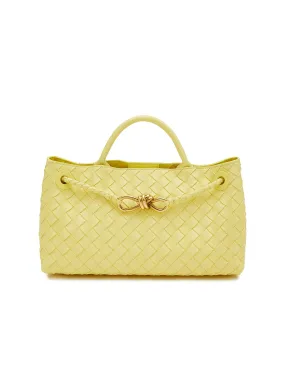 -----------BOTTEGA VENETA ---- ------------YELLOW ----Small Andiamo Intrecciato Leather Bag --