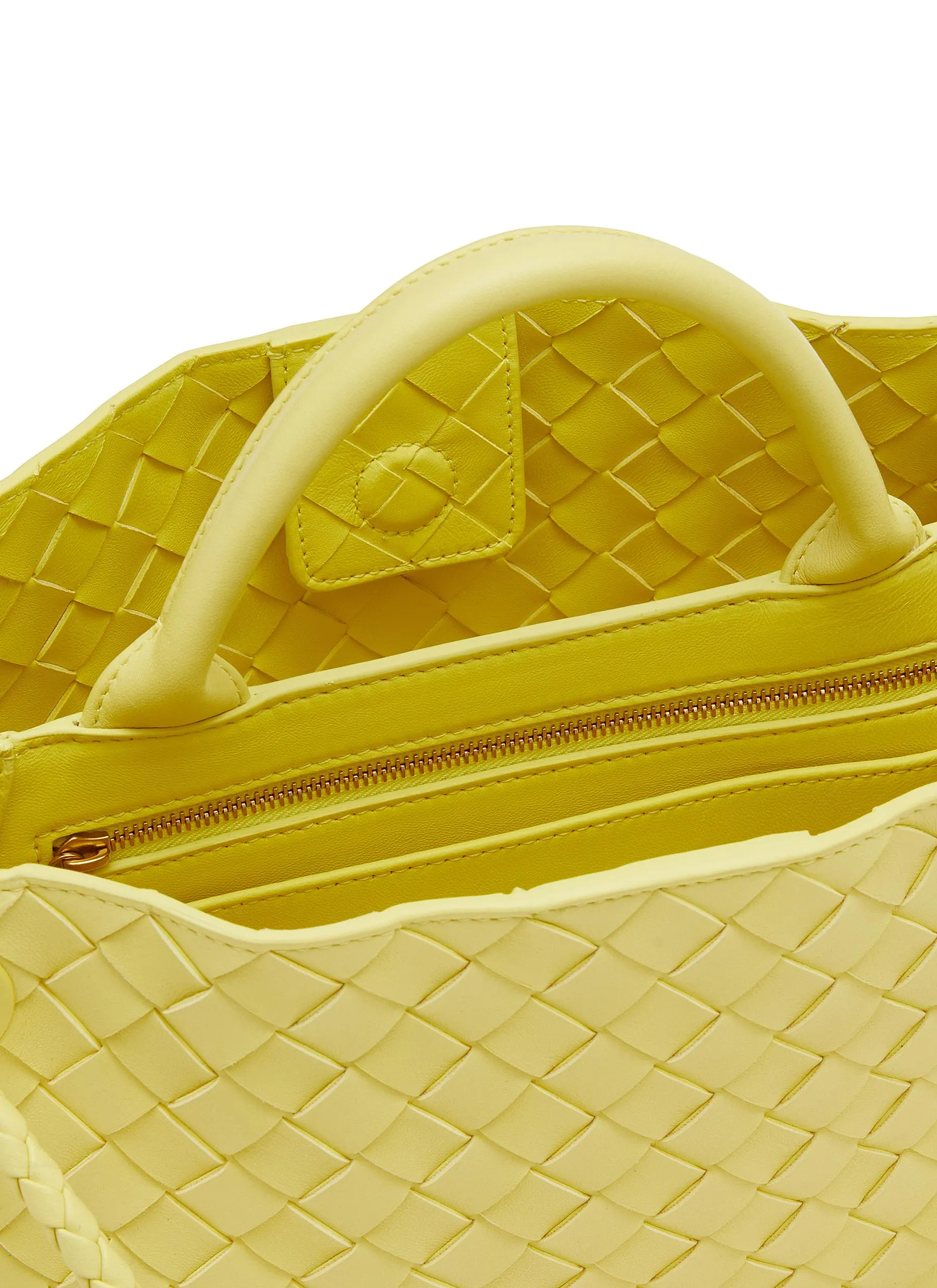 -----------BOTTEGA VENETA ---- ------------YELLOW ----Small Andiamo Intrecciato Leather Bag --