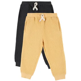 2-Pack Infant & Toddler Boys Asphalt & Light Yellow Joggers