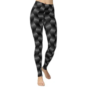 3D Black Pattern Yoga Leggings