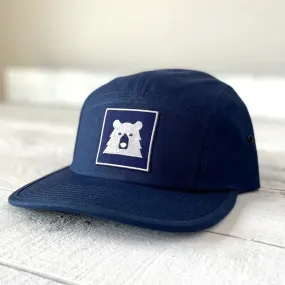 5 Panel Hat (Navy with Framed Bear)