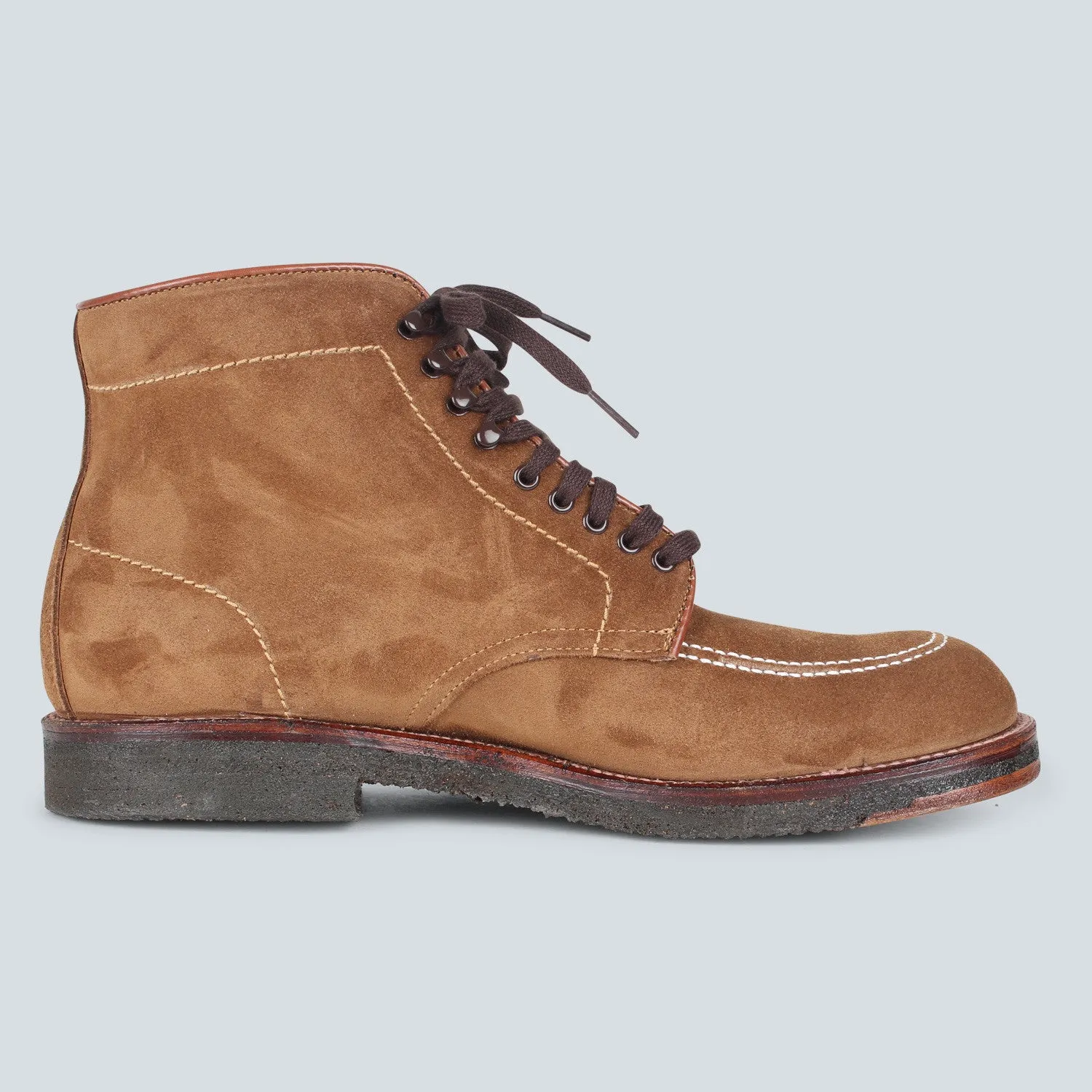 Alden - Crepe Sole Plain Toe Boot - Snuff Suede