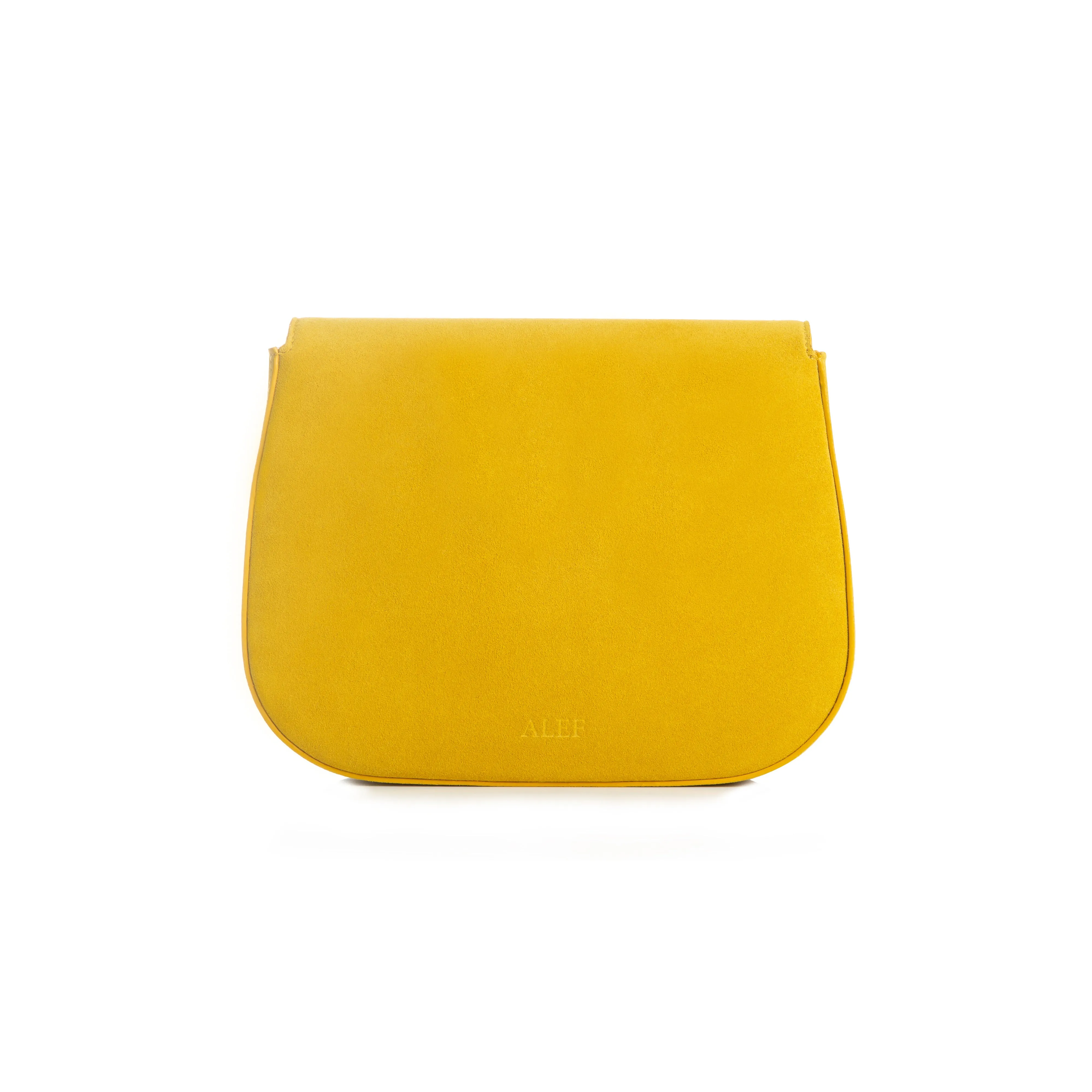 Alef Aniron Yellow Suede Leather Saddle Bag