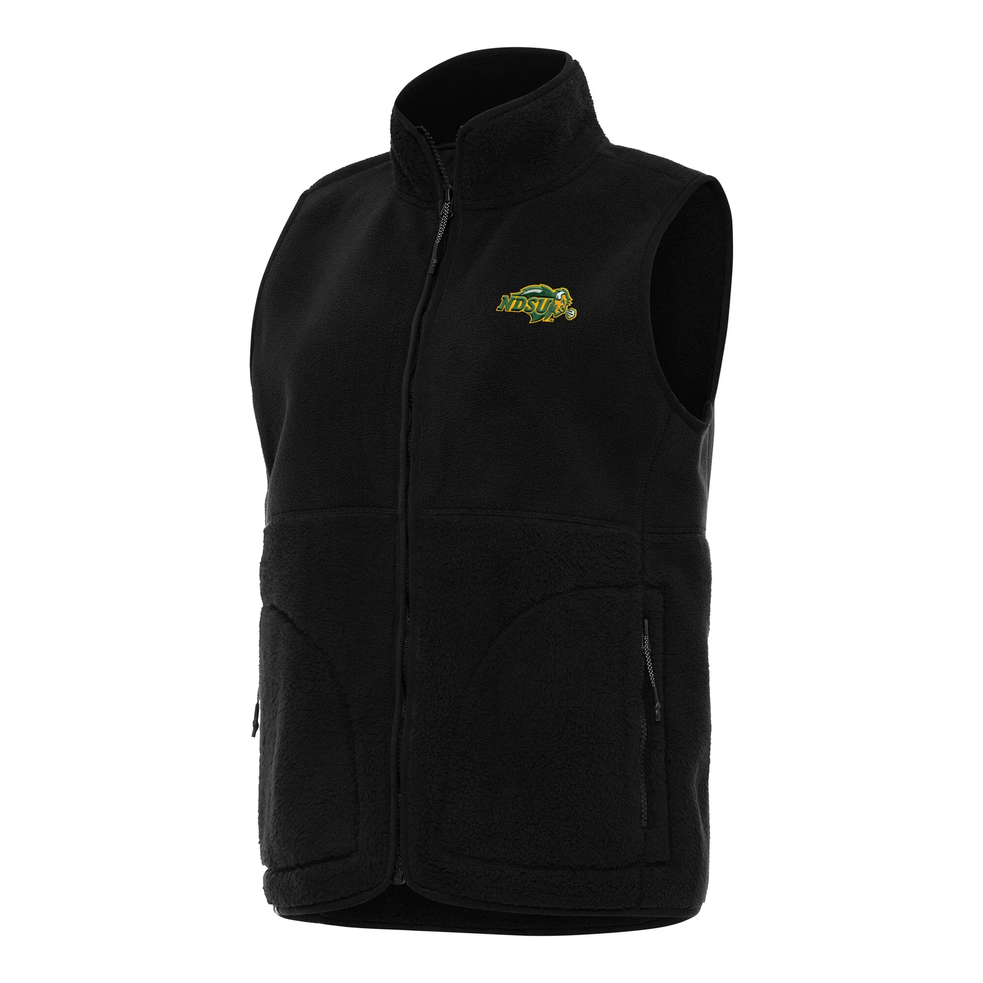 Antigua  NDSU Bison Women's Black Nostalgic Full-Zip Vest