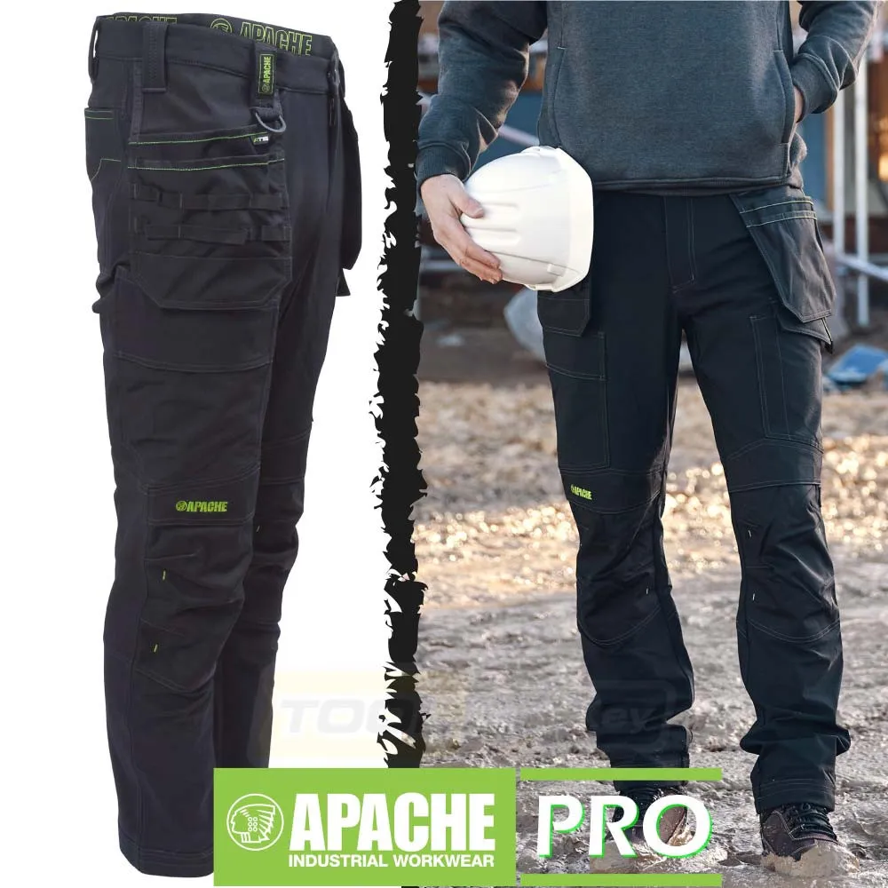 Apache Calgary Holster Work Trousers - Extreme 4x Stretch - Slim Fit - Black 32w Regular Leg