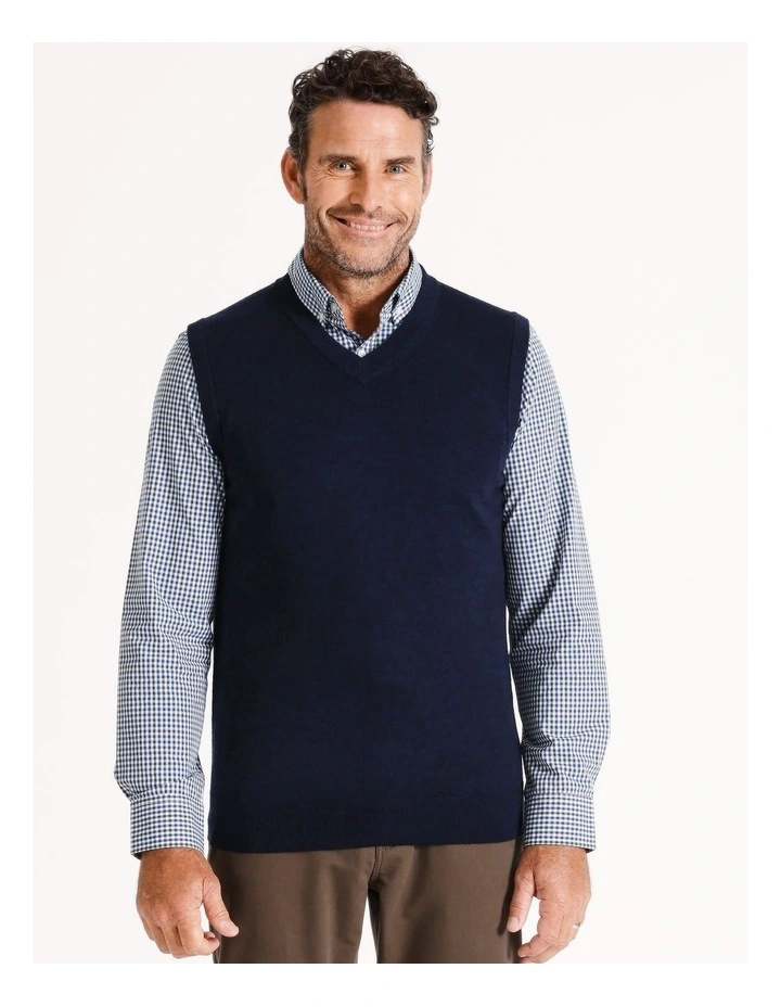 Australian Merino Vest Knit in Navy