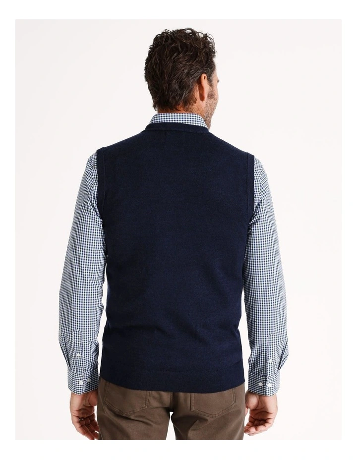 Australian Merino Vest Knit in Navy