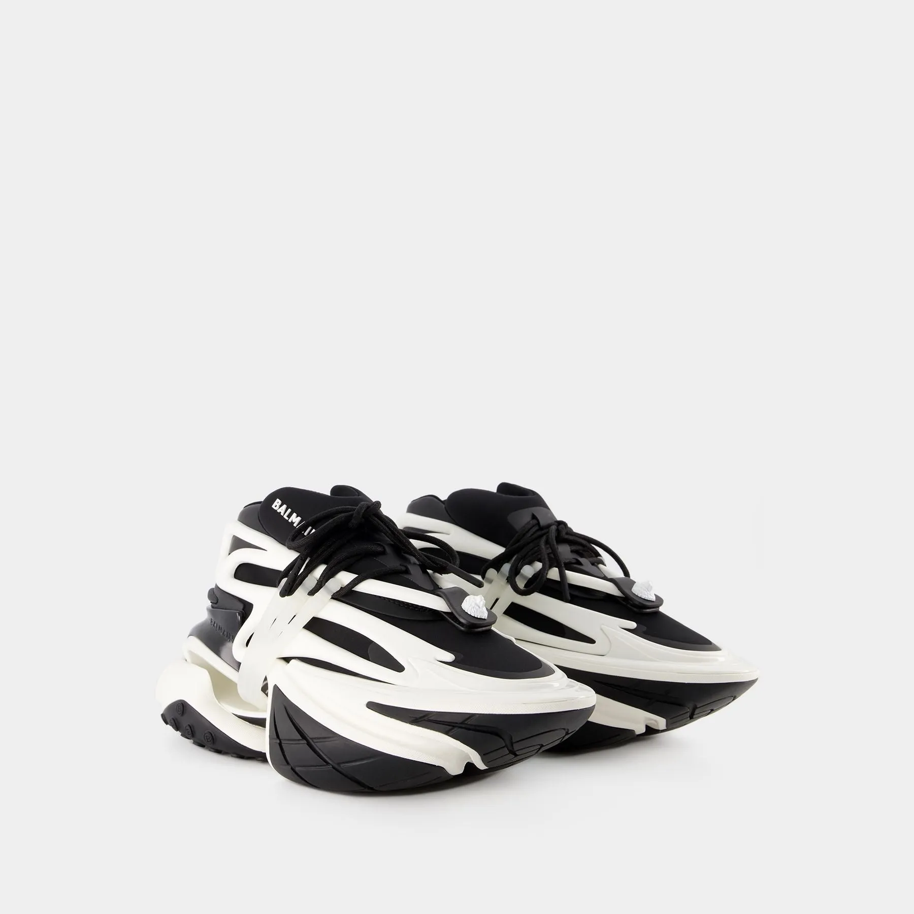 Balmain  Unicorn Sneakers - Balmain - Leather - Black/ White