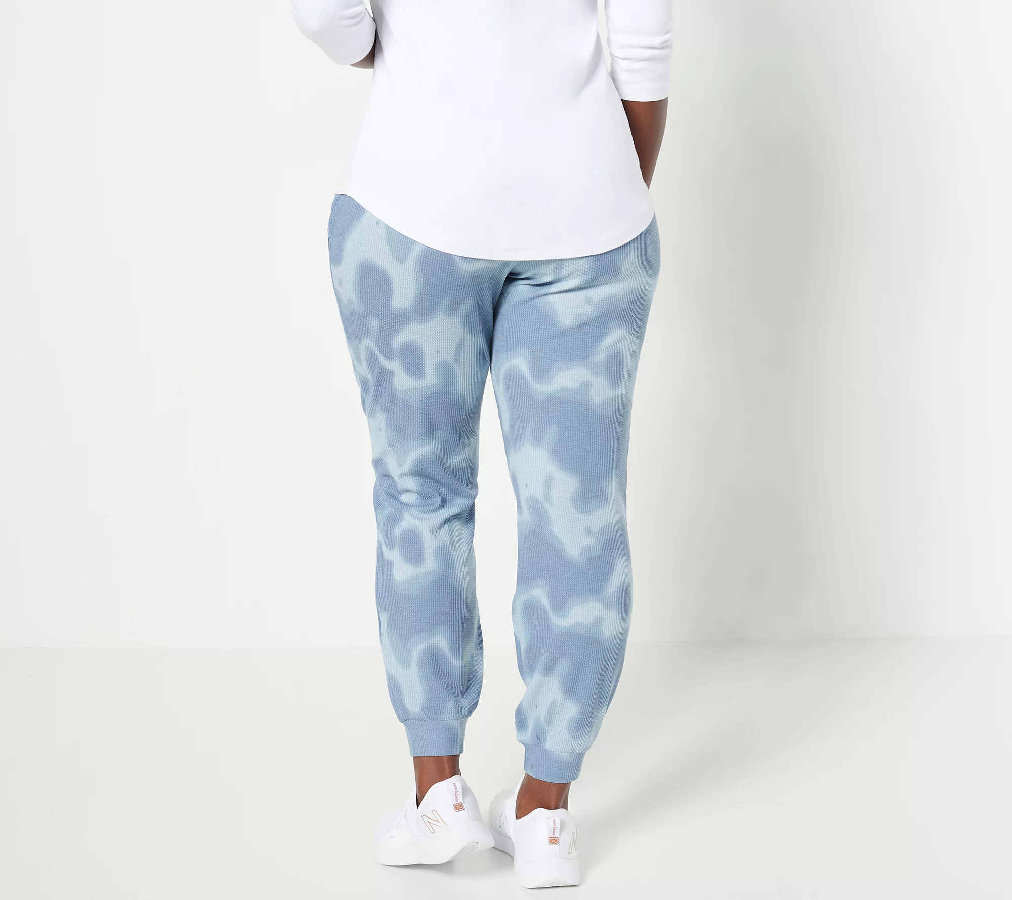 Belle by Kim Gravel Petite Tie Dye Silky Waffle Joggers