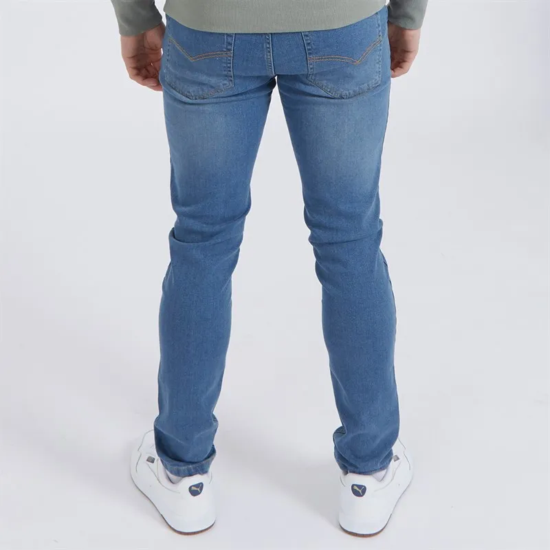 Bench Mens Eddie 22 Slim Fit Jeans Mid Blue Wash