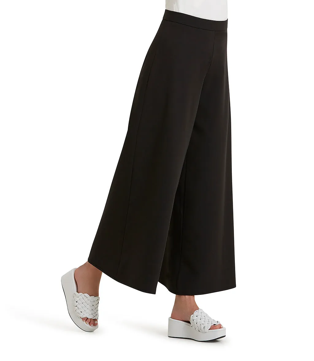 Black crop trousers