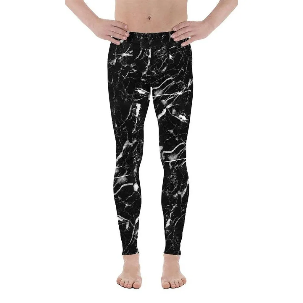 Black Marble Men's Leggings