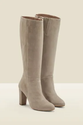 Blake Taupe Suede Zip Knee High Boot