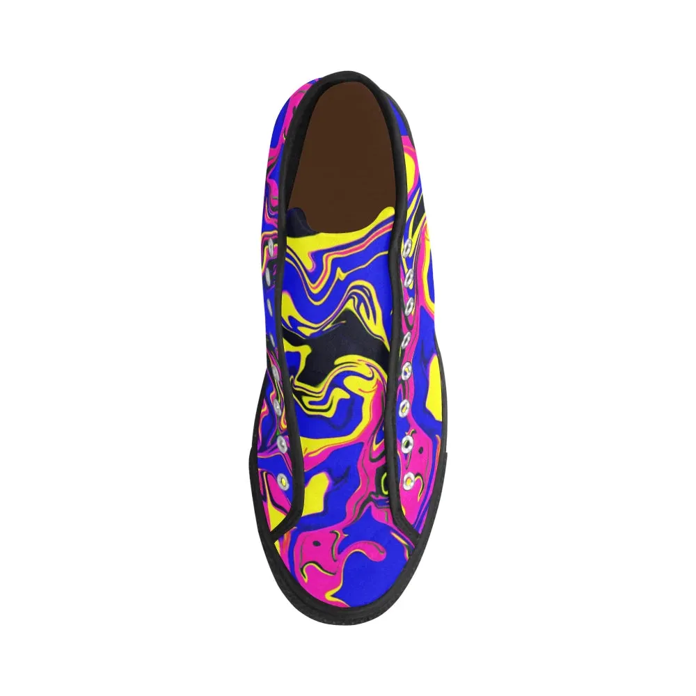 Blue Oil Spill Psychedelic Hi-Top Men's Sneakers