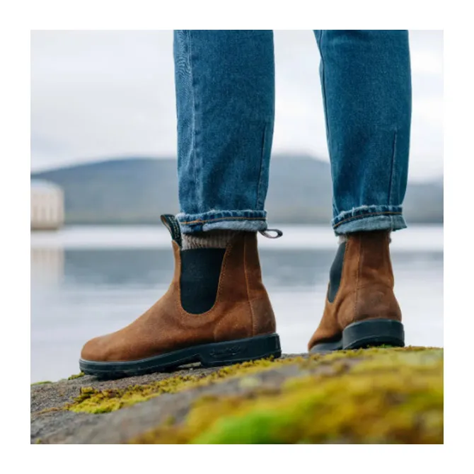 BLUNDSTONE 1911 ELASTIC SIDED SUEDE BOOT TOBACCO SUEDE