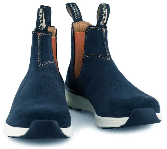 Blundstone 2147 - Navy Suede Active Boot with Burnt Orange Elastic