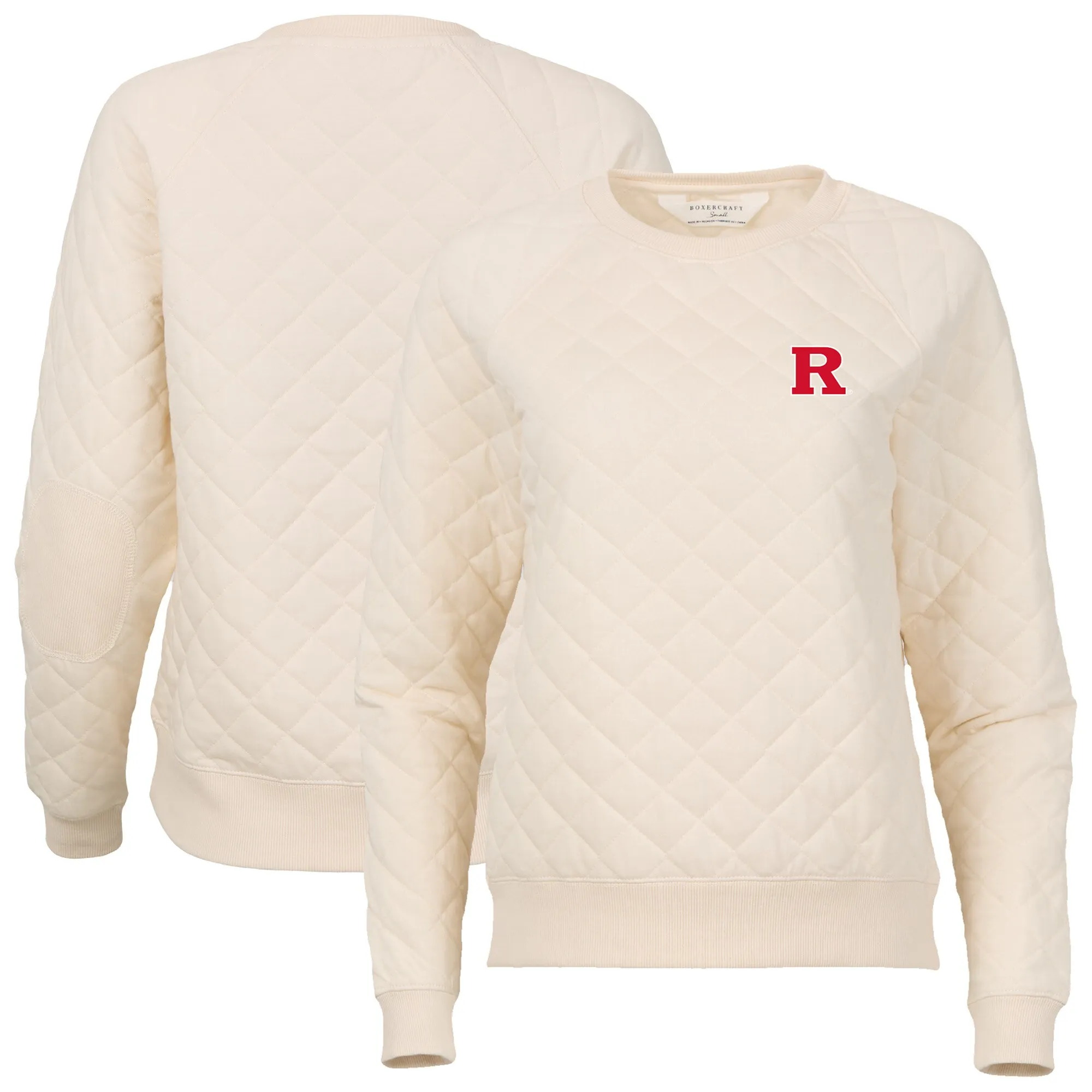 Boxercraft Rutgers Scarlet Knights Women's Cream Quilted Pullover Sweatshirt