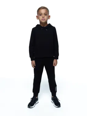 Boy's Black Logo Panel Tracksuit