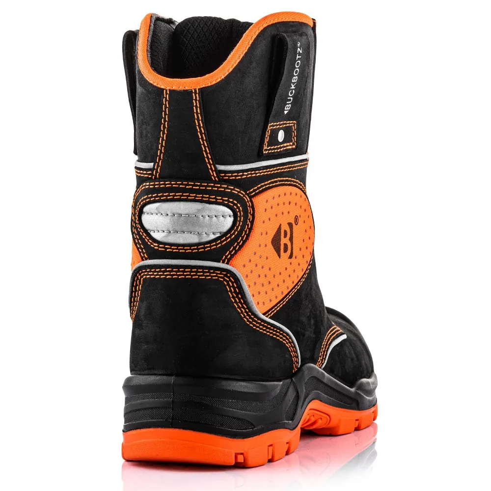 Buckler Boots Buckz Viz 6 BVIZ6 Safety High Leg Boot Orange / Black Size 9