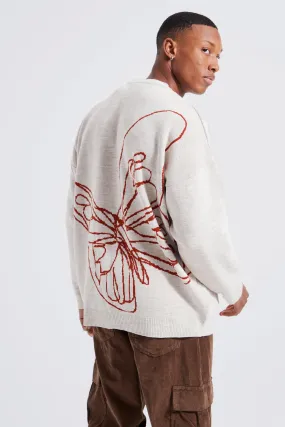 Butterfly Oversized Jumper | boohooMAN UK