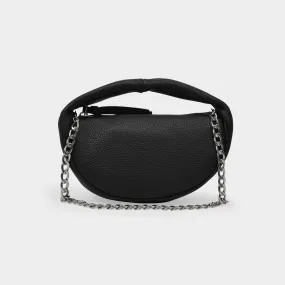 By Far  Baby Cush Bag in Black Flat Grain Leather