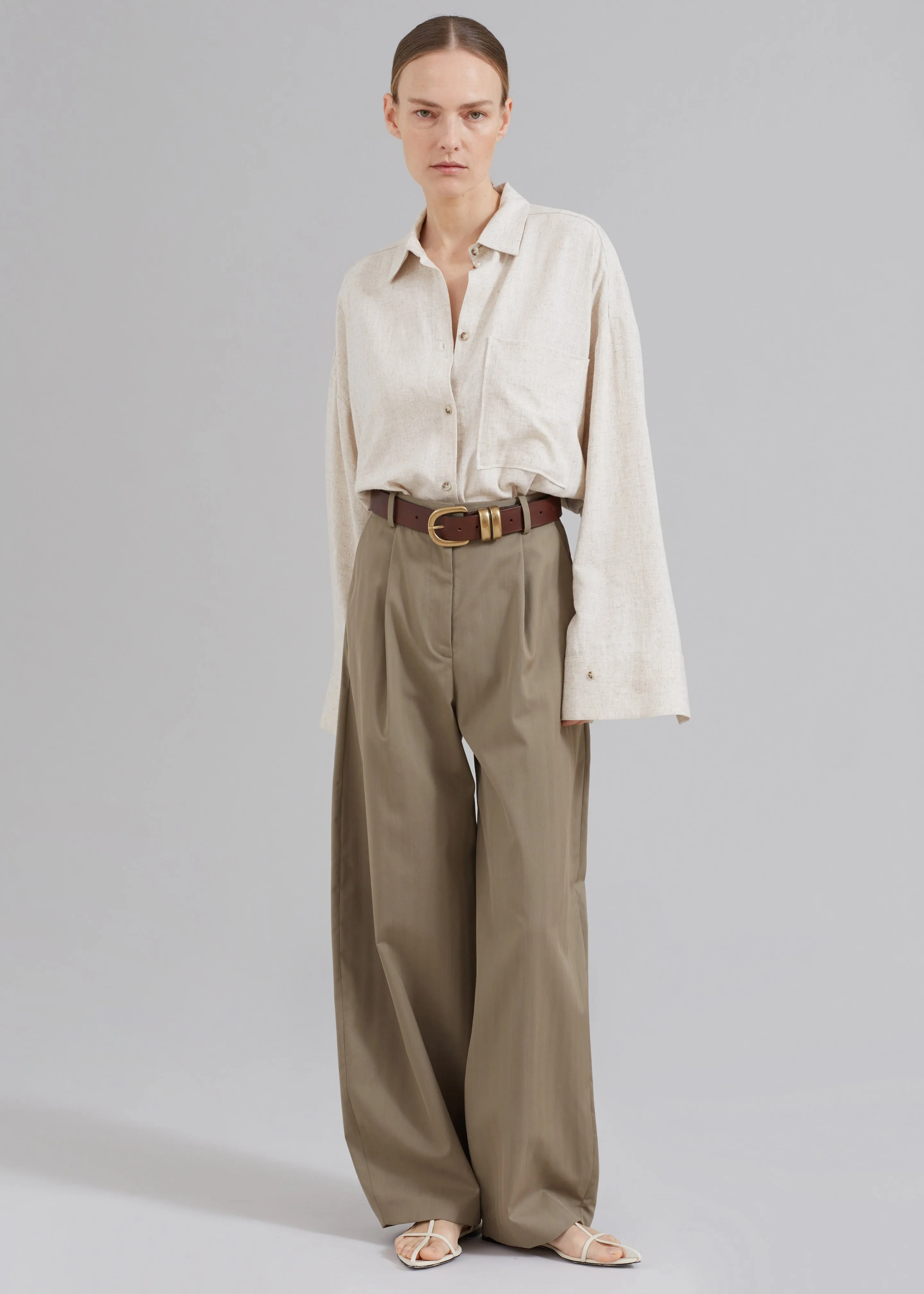 By Malene Birger Povilos High-Waisted Trousers - Fallen Rock