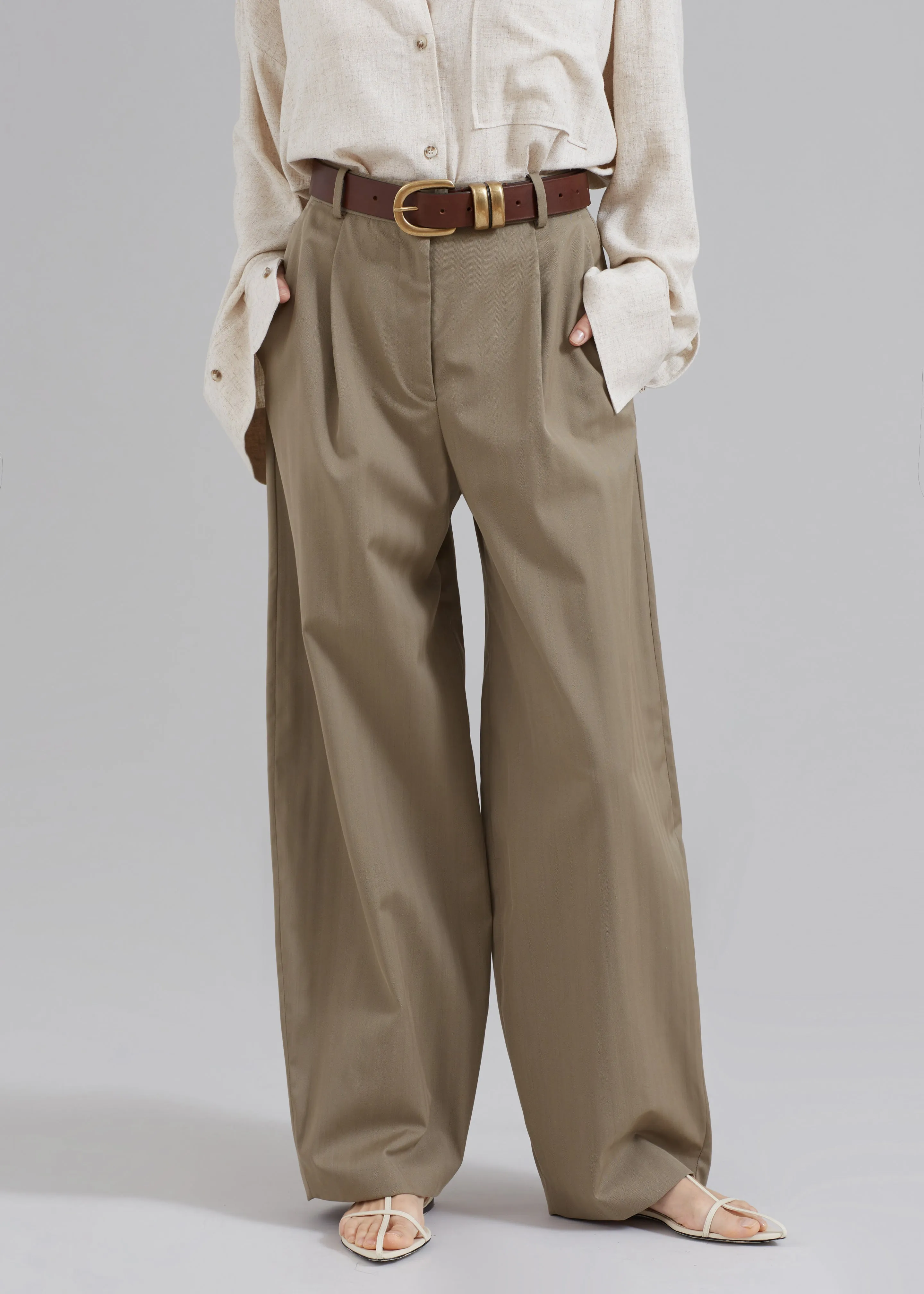 By Malene Birger Povilos High-Waisted Trousers - Fallen Rock