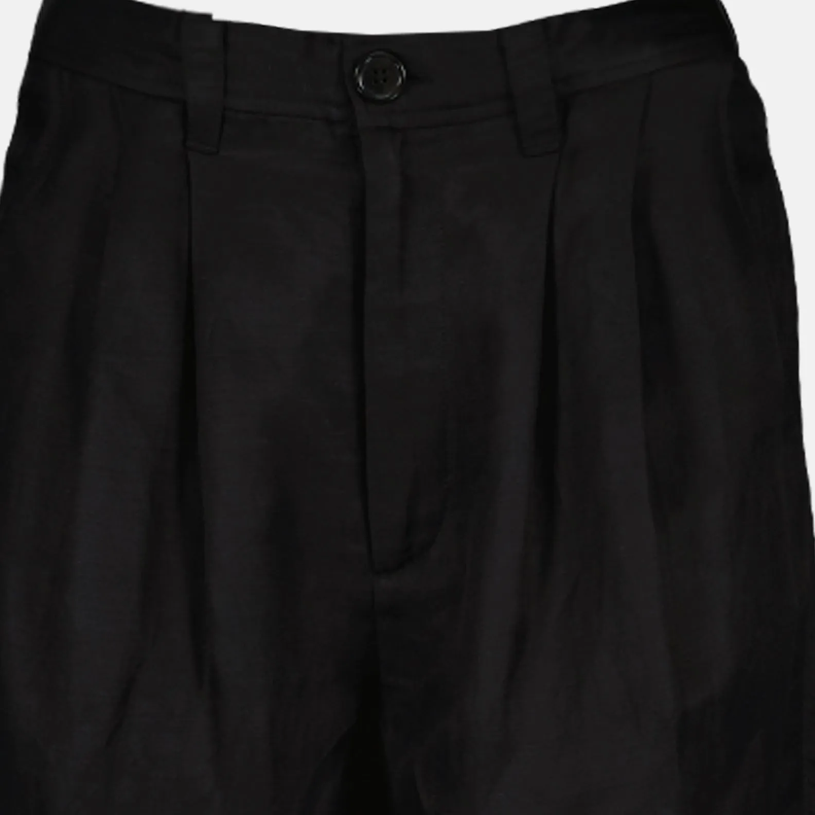 Carrie High-Waisted Pleated Black Trousers