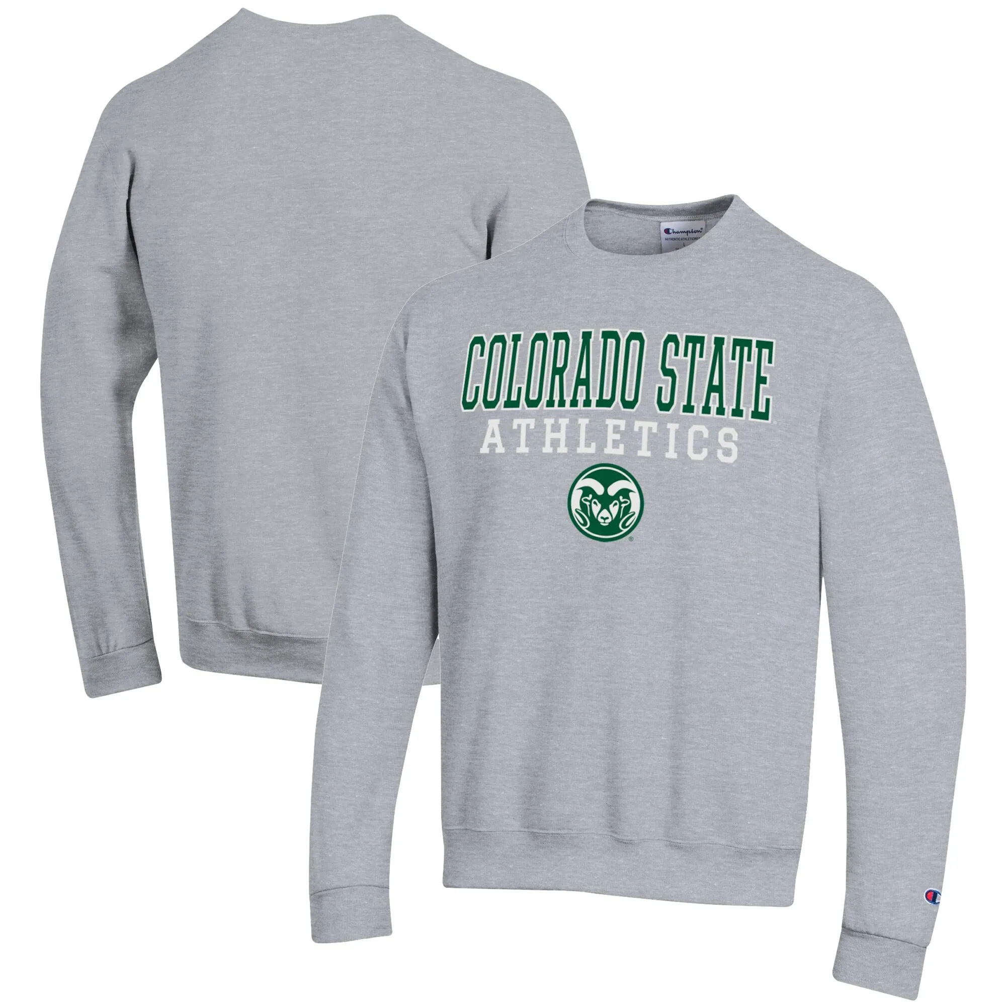 Champion  Colorado State Rams Gray Athletics Logo Stack Pullover Sweatshirt