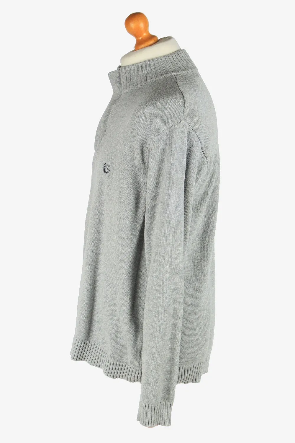 Chaps Zip Neck Jumper Pullover Grey XL - Pepper Tree London