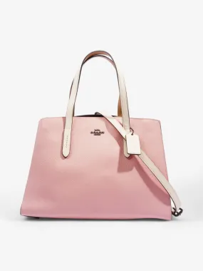 Charlie Carryall Bag Ice Pink / White / Beige Leather