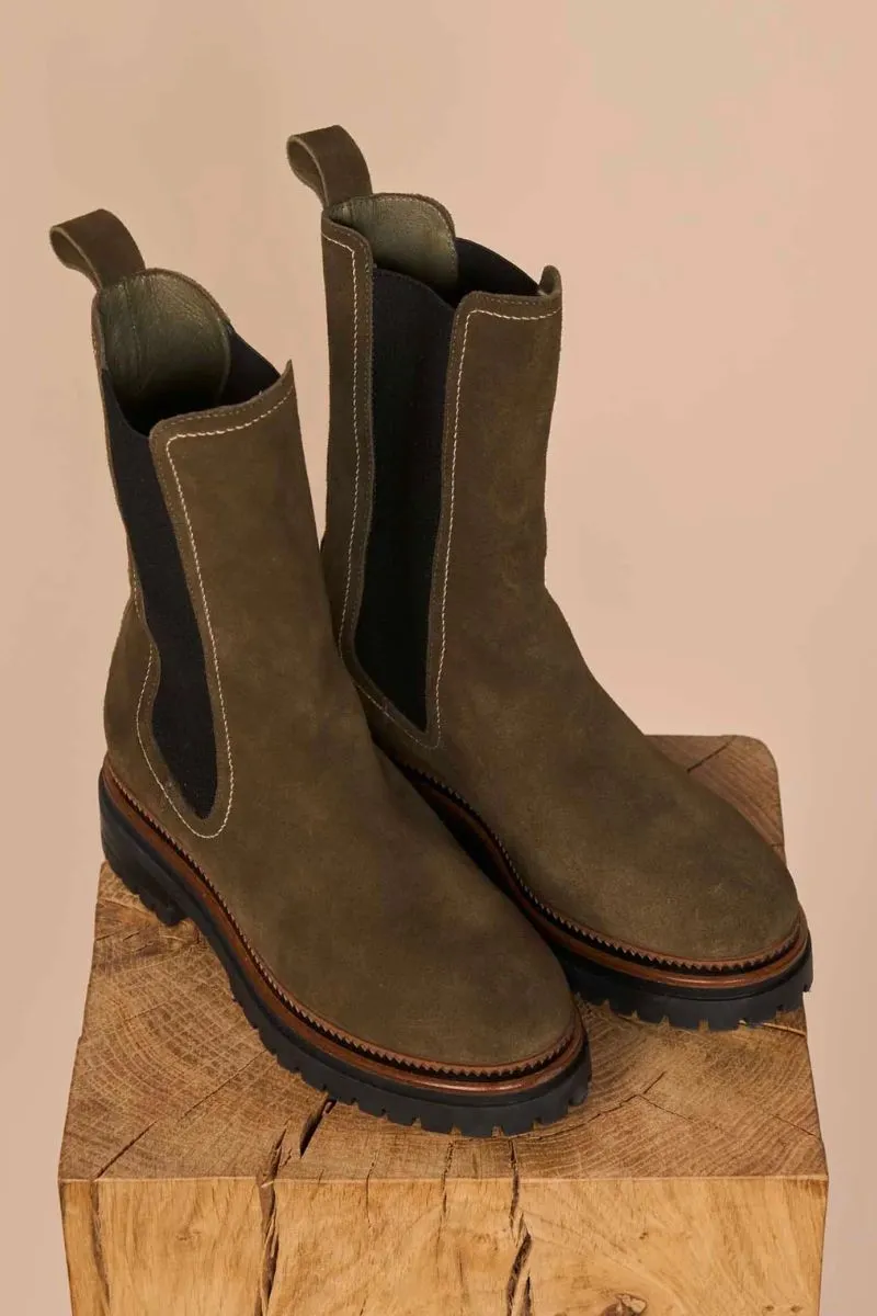 Chicago Suede Boot | Dark Green | Stvler fra Mos Mosh