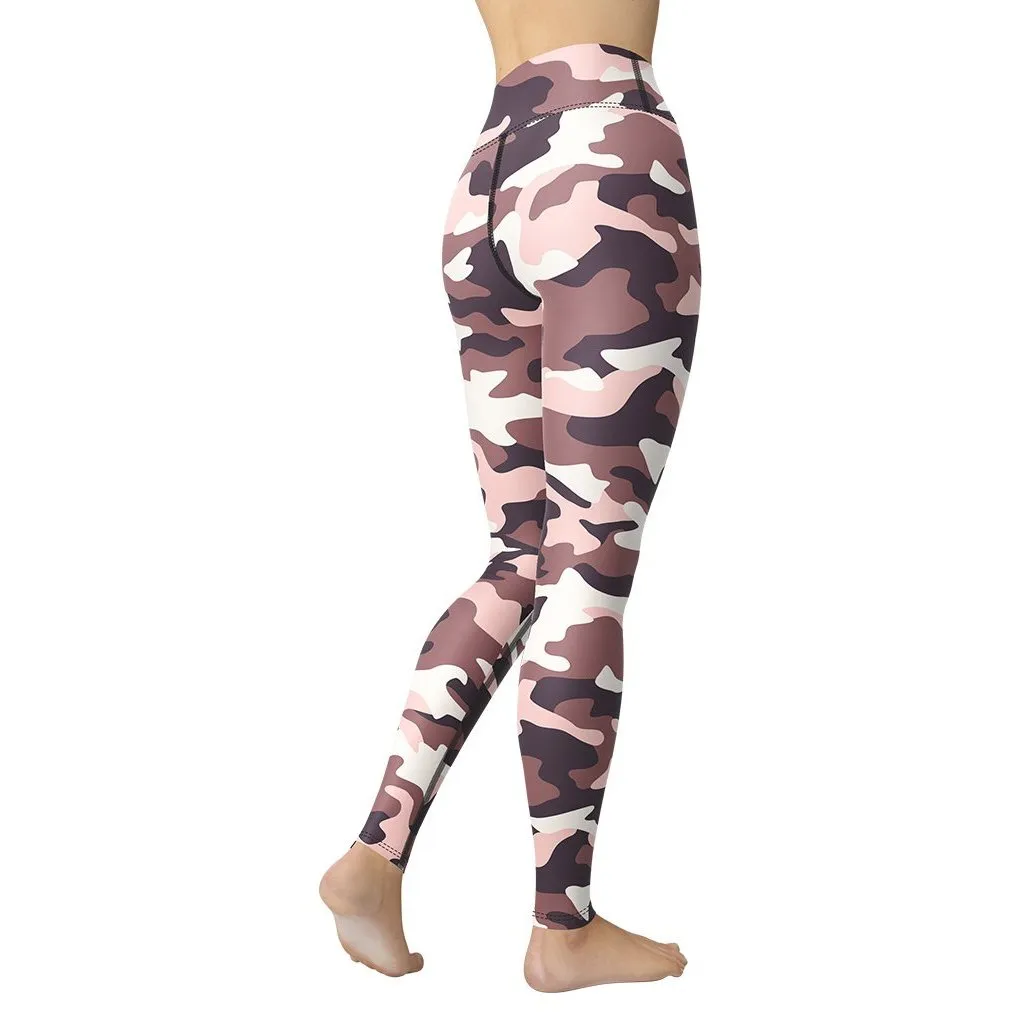 Chocolate Brown Camo Yoga Leggings