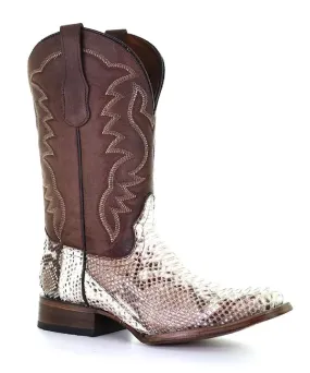 Corral Men's Circle G Square Toe Python Leather Boot