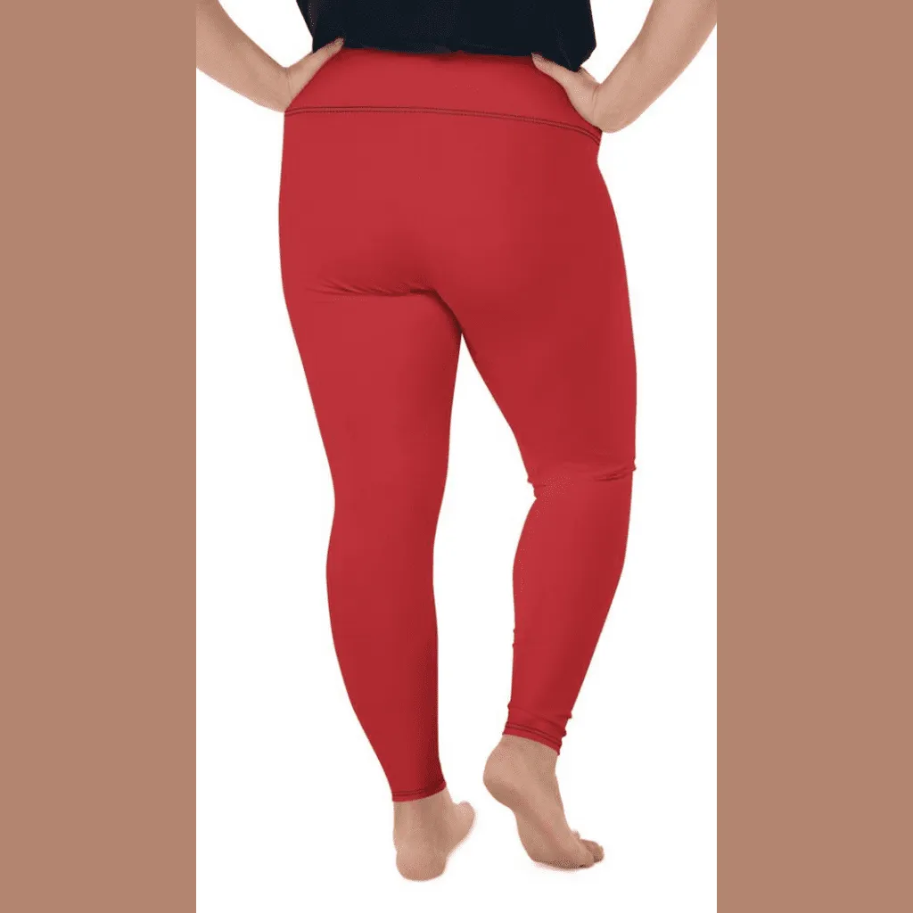 Crimson Red Plus Size Leggings