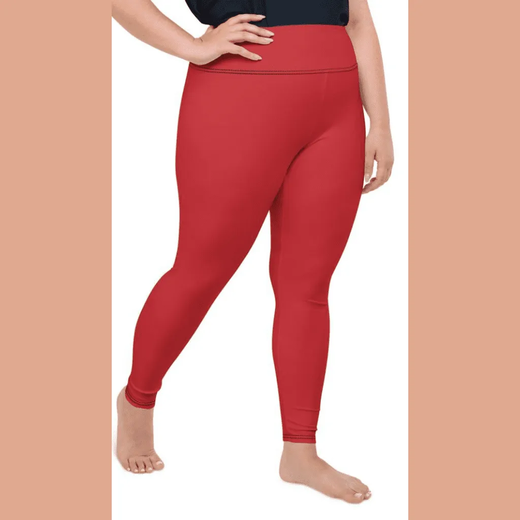 Crimson Red Plus Size Leggings