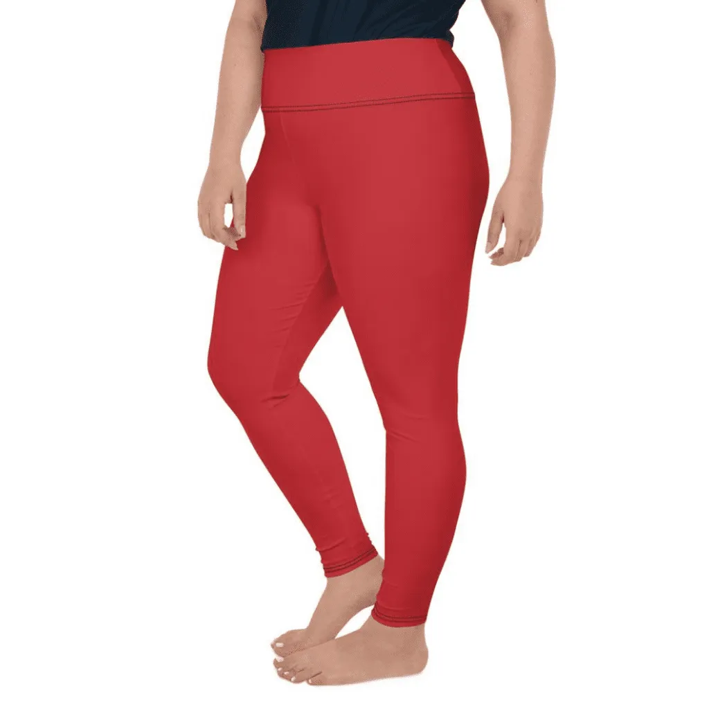 Crimson Red Plus Size Leggings