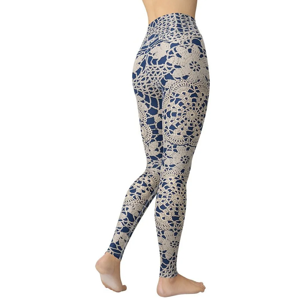 Crochet Print Yoga Leggings