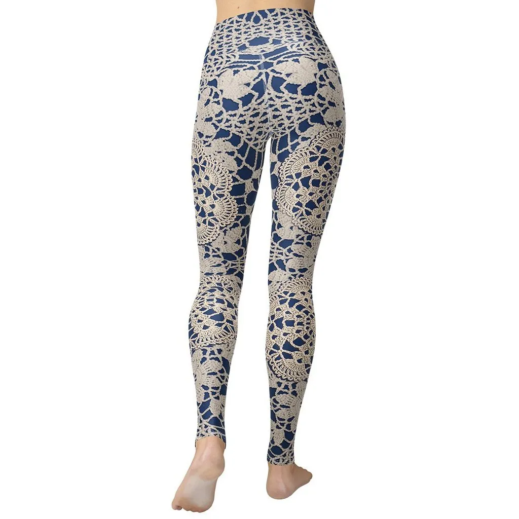 Crochet Print Yoga Leggings