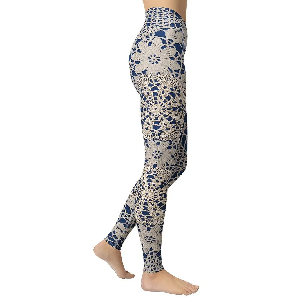 Crochet Print Yoga Leggings