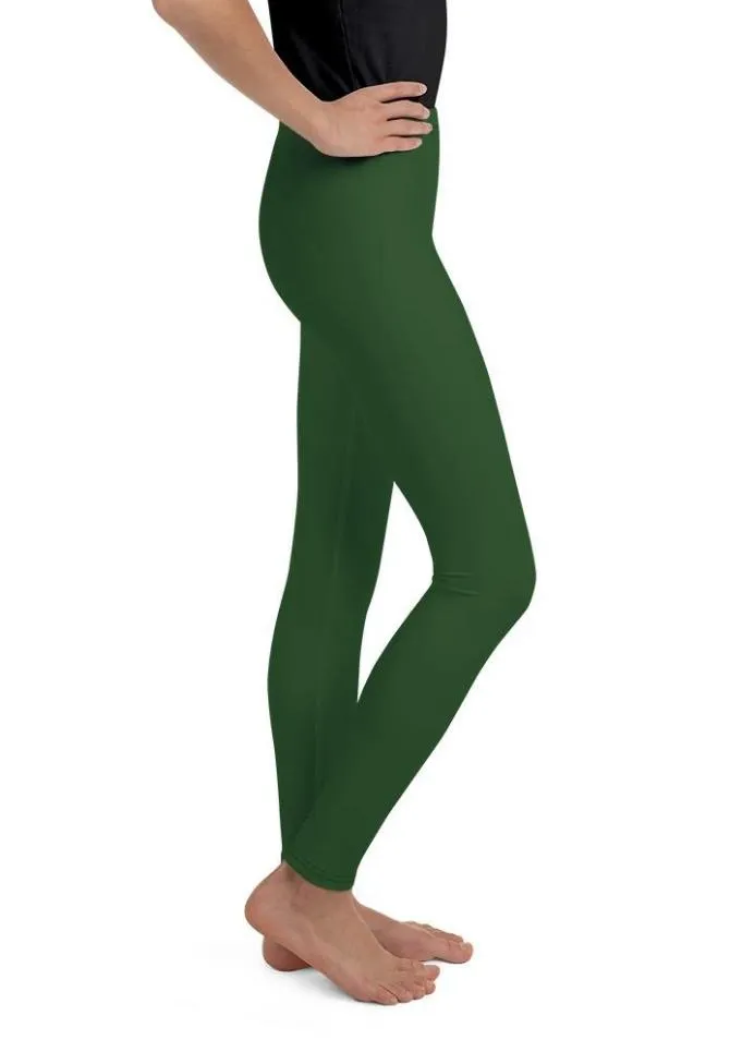 Deep Forest Green Youth Leggings