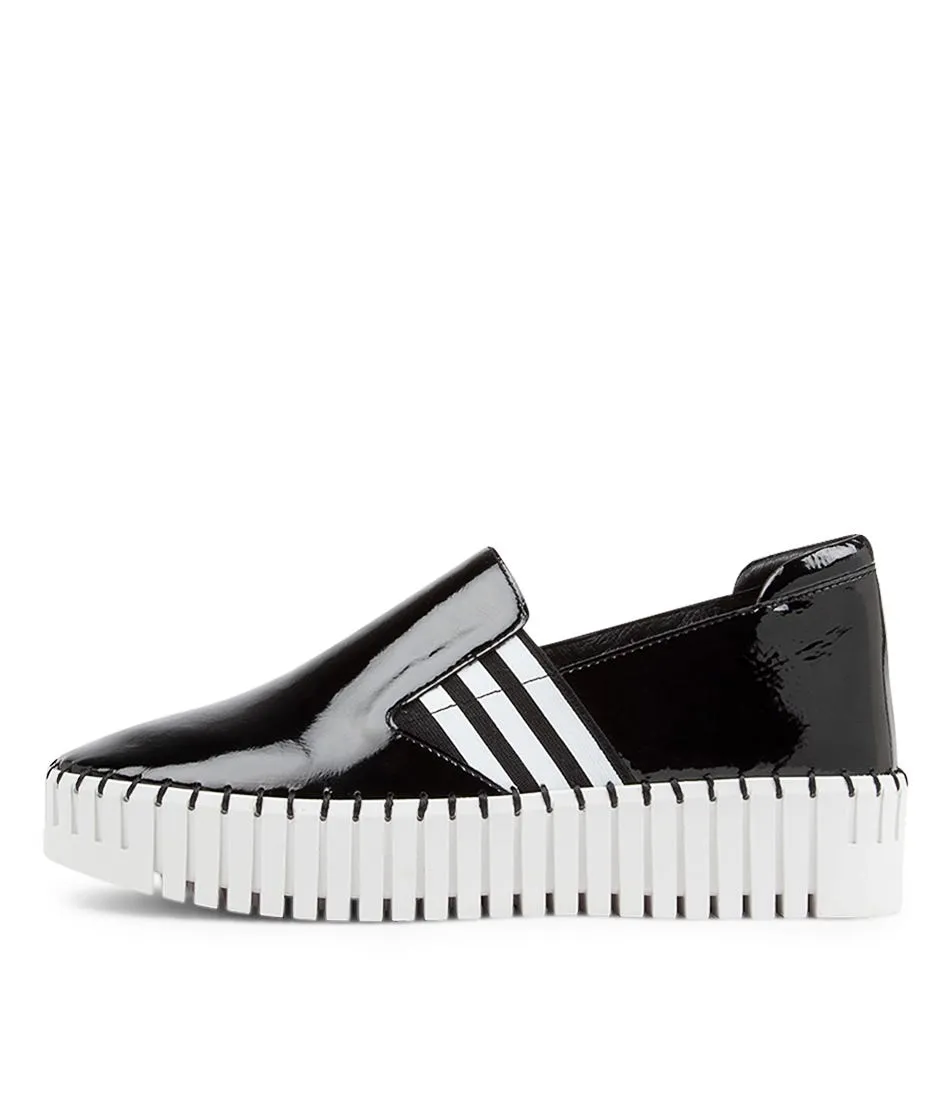 DJANGO & JULIETTE Becca Black White Patent Leather Sneakers