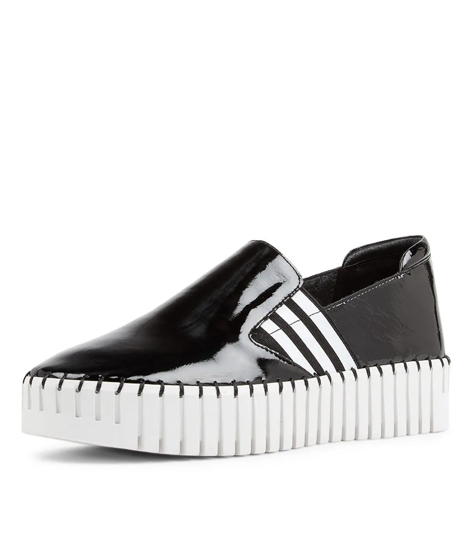 DJANGO & JULIETTE Becca Black White Patent Leather Sneakers