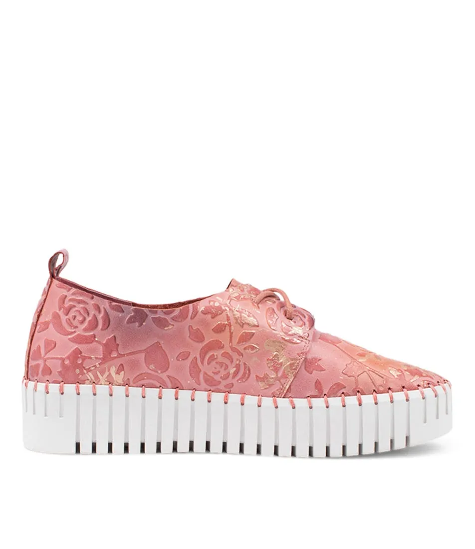 DJANGO & JULIETTE Brenda Pink Flower Leather Sneakers