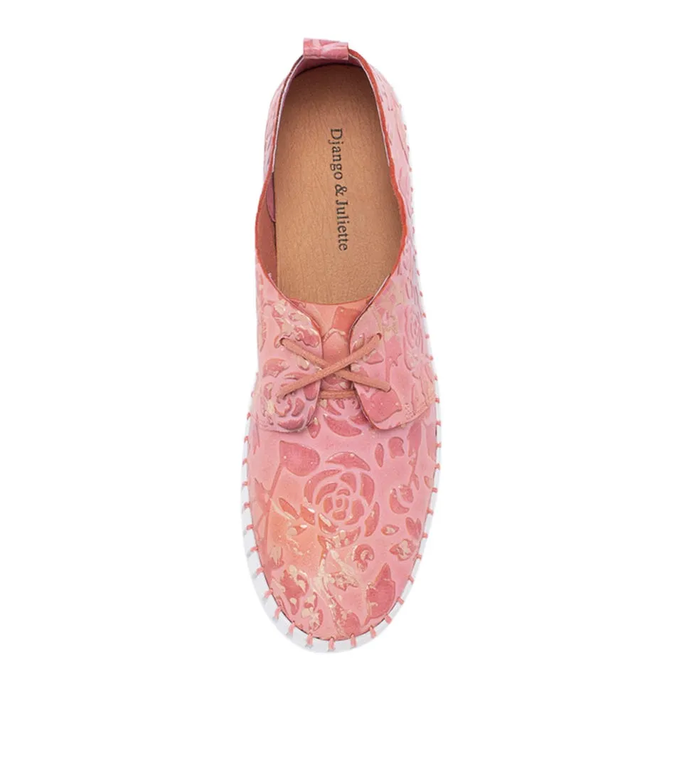 DJANGO & JULIETTE Brenda Pink Flower Leather Sneakers