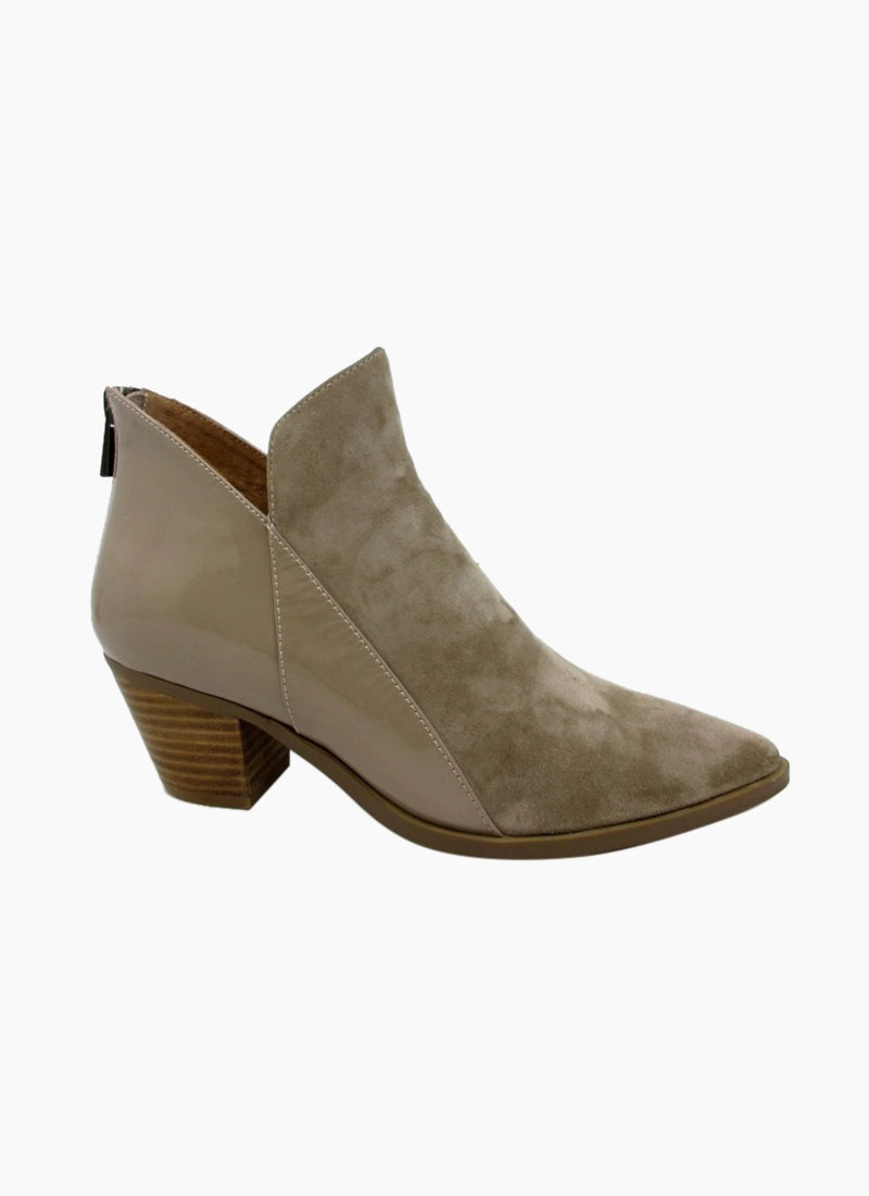 Django & Juliette Giovana Light Taupe Suede/Patent Boot