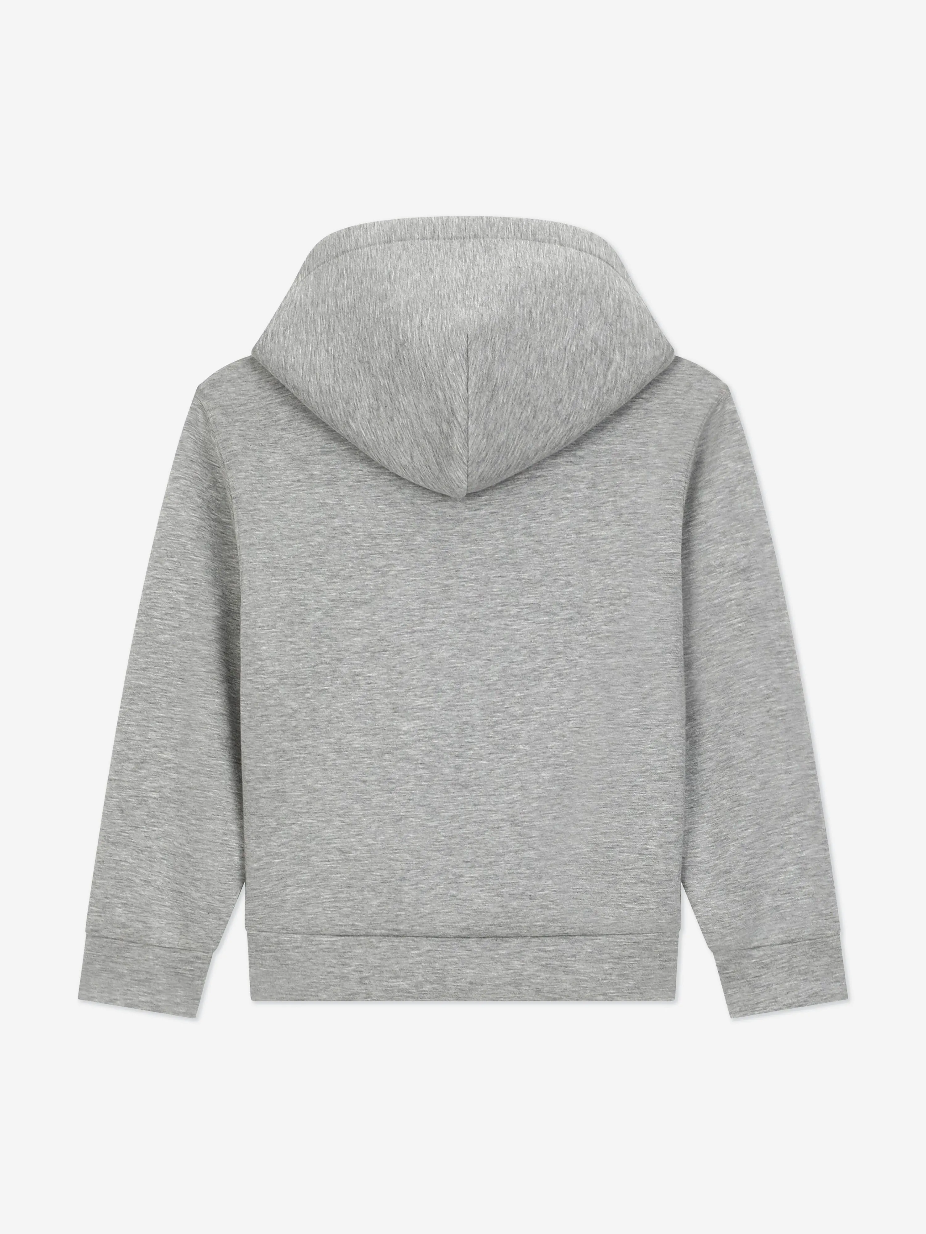 Dolce & Gabbana Boys Neoprene Embossed Logo Hoodie in Grey