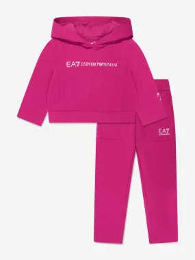 EA7 Emporio Armani Girls Logo Tracksuit in Pink