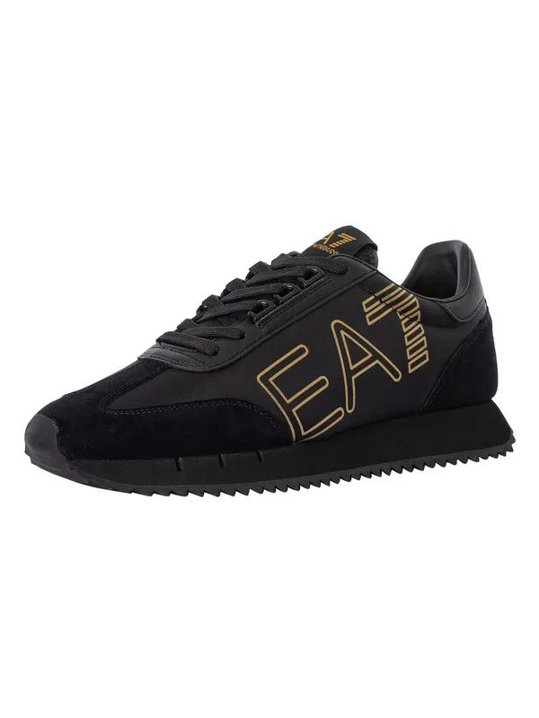 EA7 Side Logo Trainers - Black/Gold