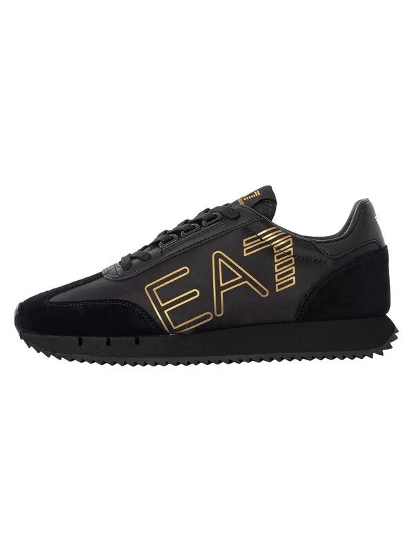 EA7 Side Logo Trainers - Black/Gold